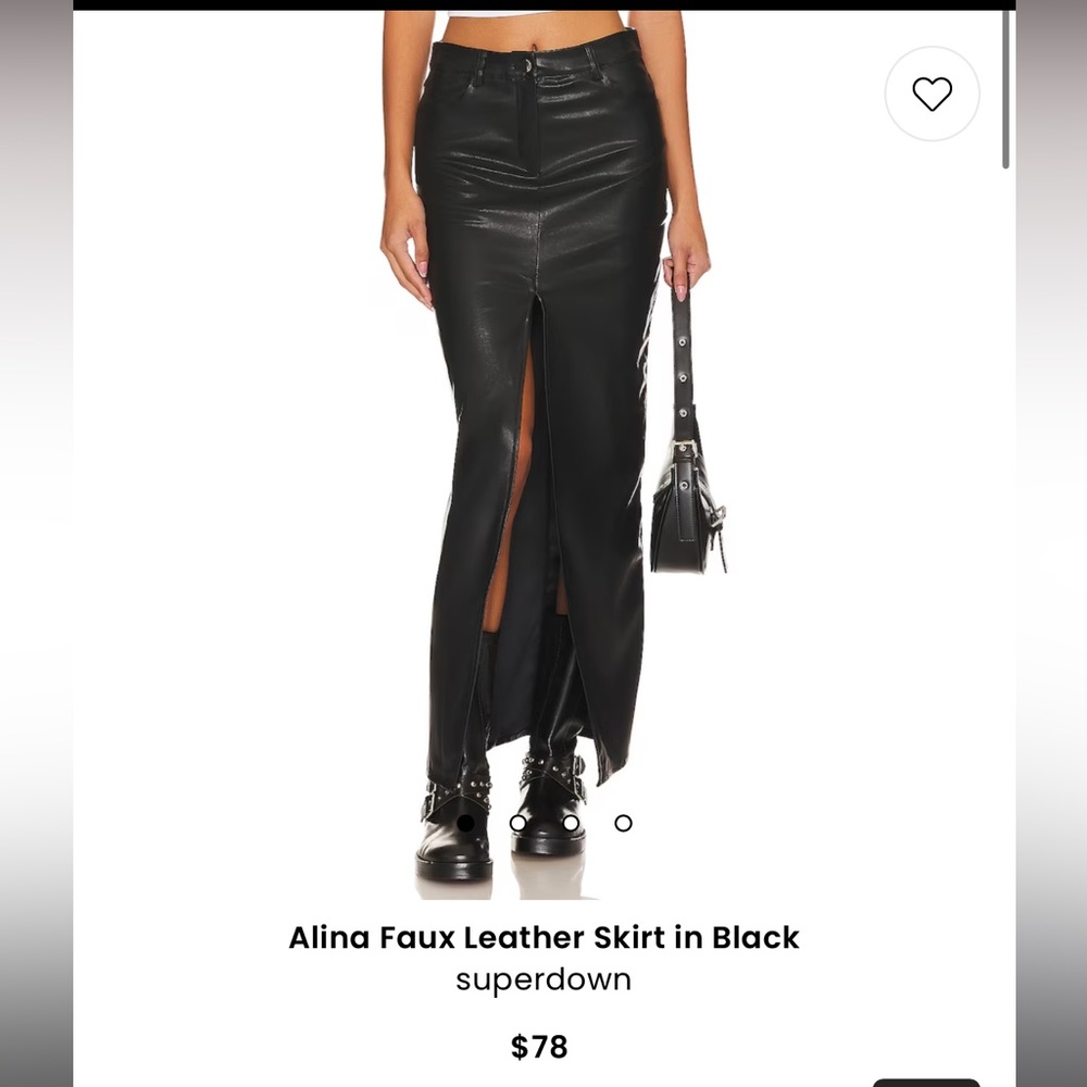 NWT Superdown Alina faux leather skirt in black